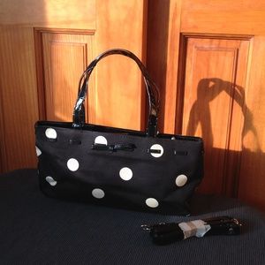 black canvas mini beg with detachable strap